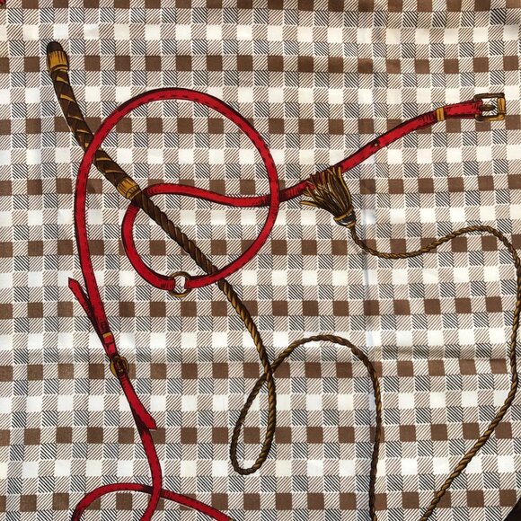 Vintage  70s scarf Norma Dori Equestrian horse, harness 30 X 30 - Picture 4 of 11